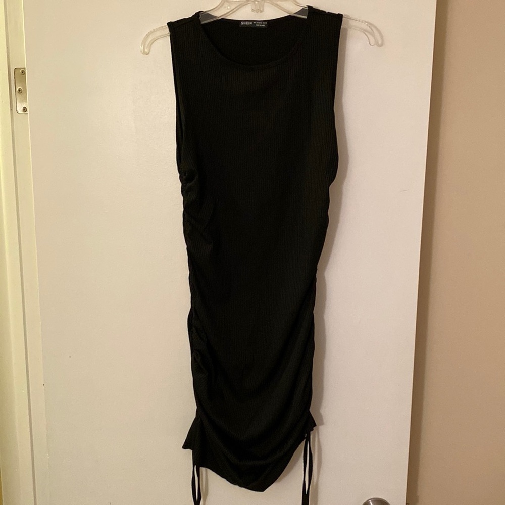 Drawstring Side Rib Bodycon Dress